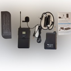 Conjunto de alta calidad para la transmisión inalámbrica de audio a una distancia de hasta 150 metros. Micrófono inalámbrico Fif