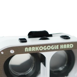 Educational and preventive goggles for raising awareness about the impact of hard drugs and designer drugs on sight. Adjustable 