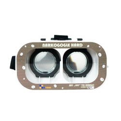 Educational and preventive goggles for raising awareness about the impact of hard drugs and designer drugs on sight. Adjustable 