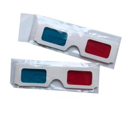 High-quality anaglyph glasses for viewing photos, movies, and anaglyphic prints. Universal size suitable for adults and children